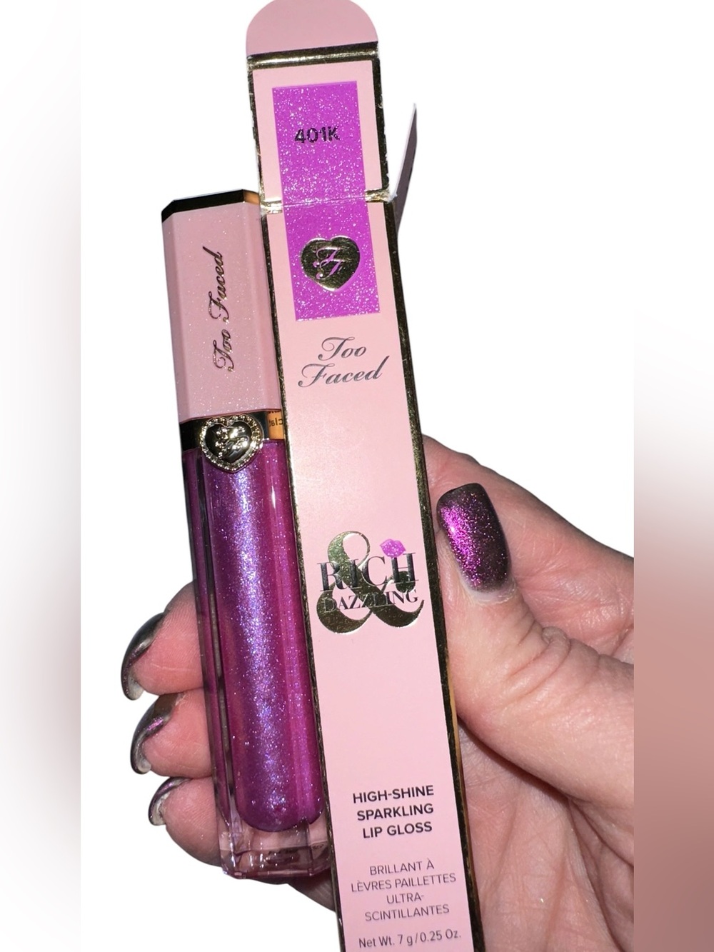 Too Faced Rich & Dazzling High-Shine Sparkling Lip Gloss 401k HIGHLY COLLECTIBLE